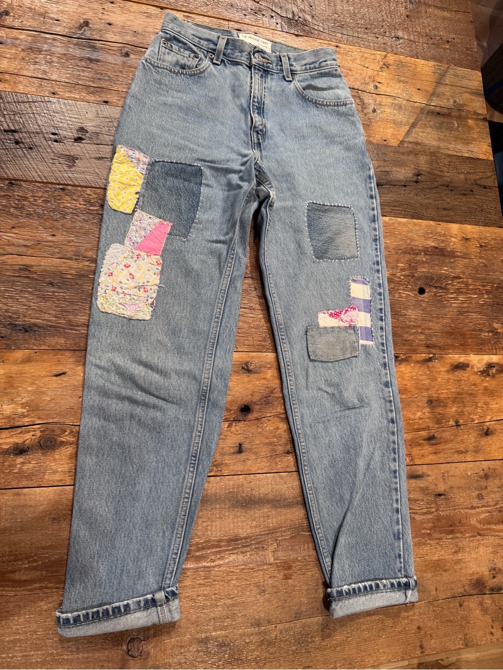 Levi's Light Blue Boyfriend Jeans with Patchwork Details
